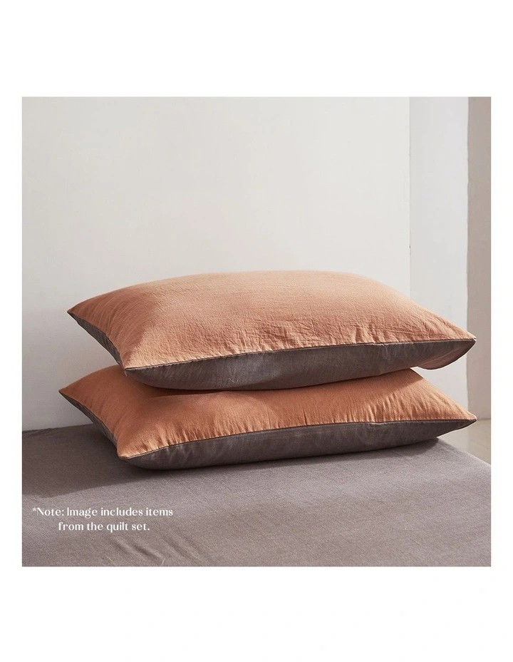 Cosy Club Cotton King Sheet Set In Orange/Brown 6 Cosy Club Cotton King Sheet Set In Orange/Brown - Image 4