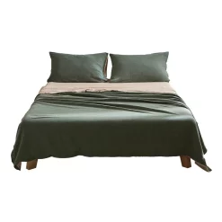 Alternative view of Cosy Club Cotton King Sheet Set In Green/Beige