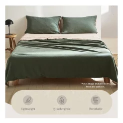 Cosy Club Cotton King Sheet Set In Green/Beige 13 Cosy Club Cotton King Sheet Set In Green/Beige -Sheridan Sales Store unnamed file 909