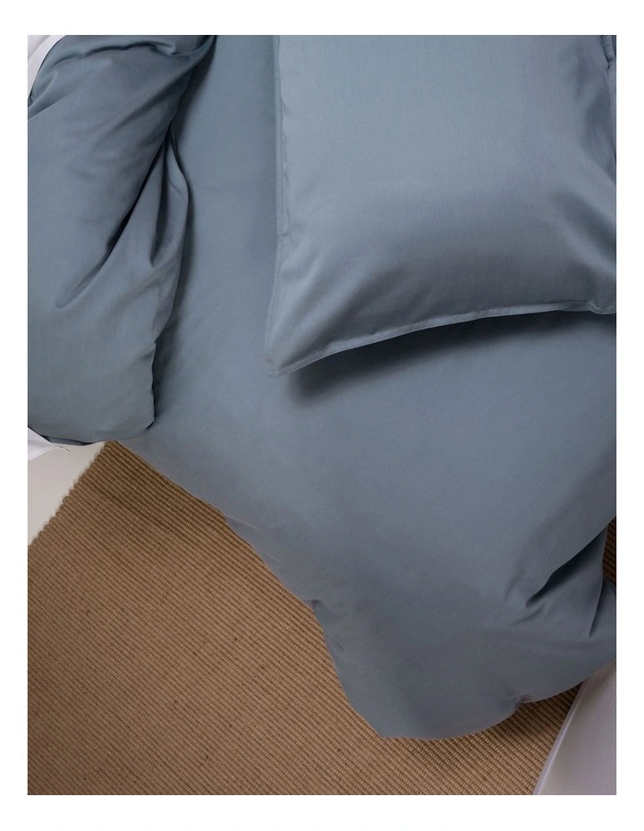 Linen House Nara 400TC Bamboo Cotton Quilt Cover Set Bluestone 4 Linen House Nara 400TC Bamboo Cotton Quilt Cover Set Bluestone - Image 2