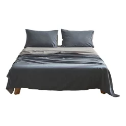 Alternative view of Cosy Club Cotton King Sheet Set In Blue/Dark Grey