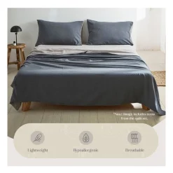 Cosy Club Cotton King Sheet Set In Blue/Dark Grey 13 Cosy Club Cotton King Sheet Set In Blue/Dark Grey -Sheridan Sales Store unnamed file 916