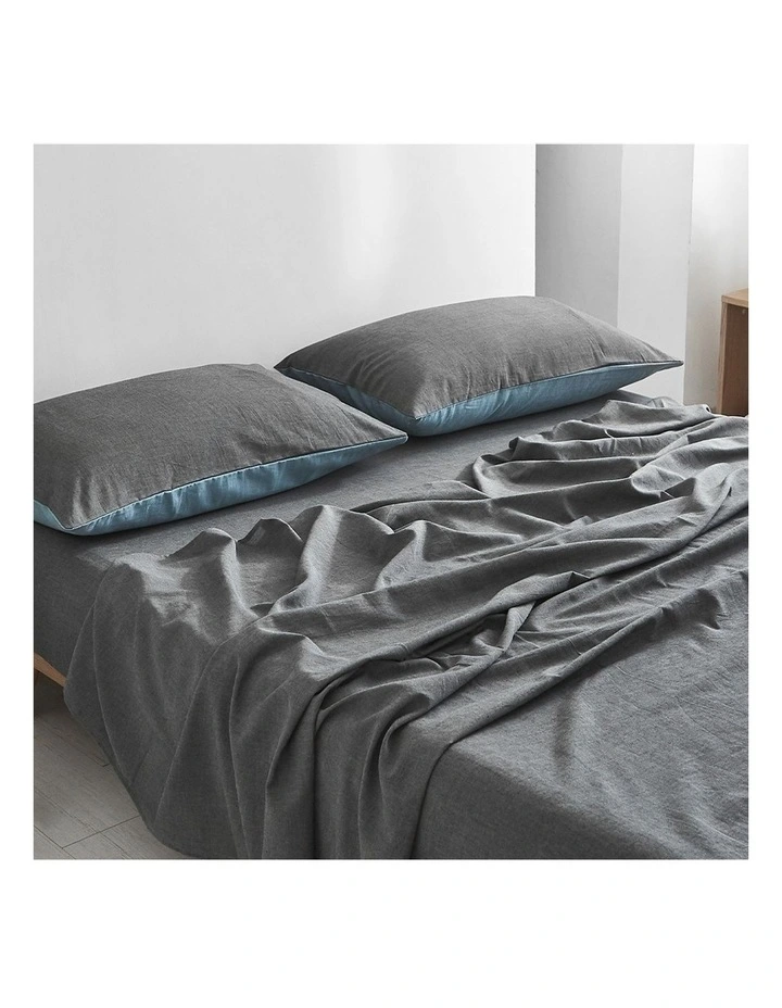 Cosy Club Cotton King Sheet Set In Blue/Dark Blue 3 Cosy Club Cotton King Sheet Set In Blue/Dark Blue