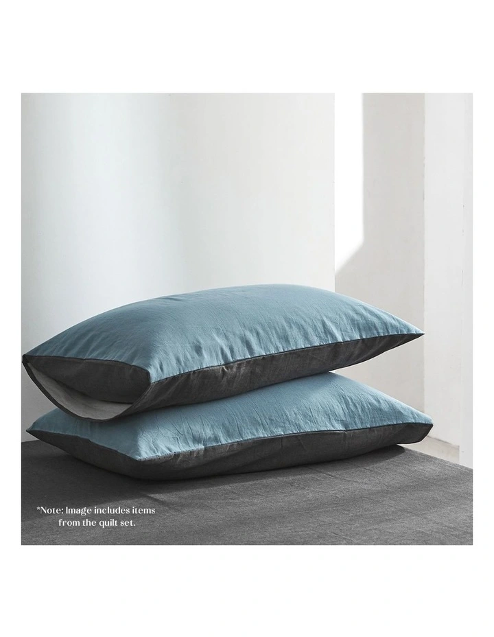 Cosy Club Cotton King Sheet Set In Blue/Dark Blue 6 Cosy Club Cotton King Sheet Set In Blue/Dark Blue - Image 4