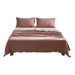 Alternative view of Cosy Club Cotton Double Sheet Set In Vanilla Rhubarb