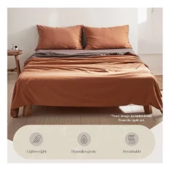 Cosy Club Cotton Double Sheet Set In Orange/Brown 13 Cosy Club Cotton Double Sheet Set In Orange/Brown -Sheridan Sales Store unnamed file 937