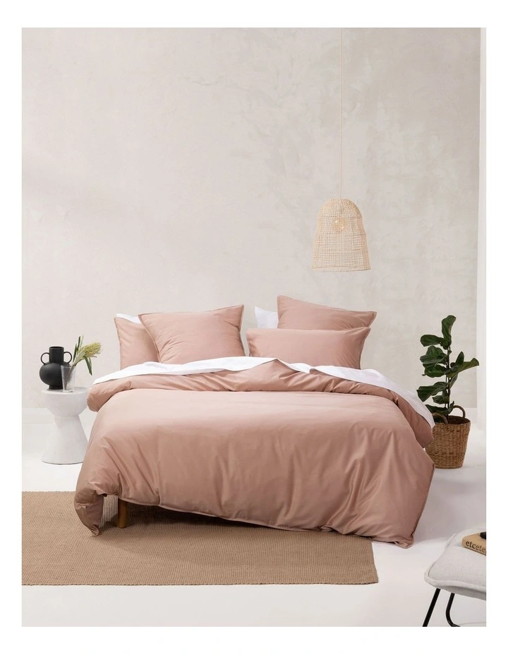 Linen House Nara 400TC Bamboo Cotton Quilt Cover Set Clay 3 Linen House Nara 400TC Bamboo Cotton Quilt Cover Set Clay